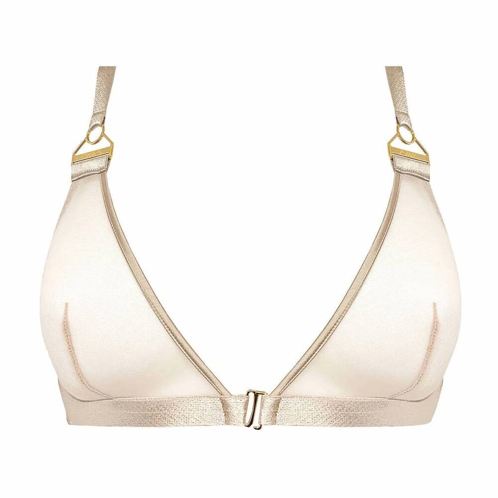 NEW BORDELLE signature mesh triangle bra in cream - Picture 3 of 3